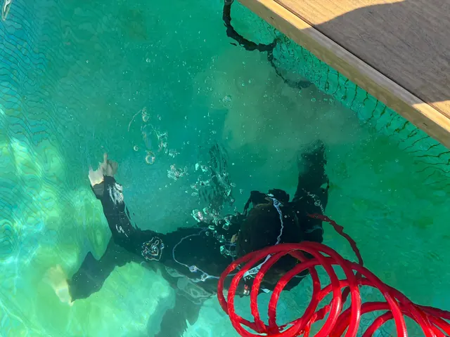 Inspection en plongée d'un bassin de piscine